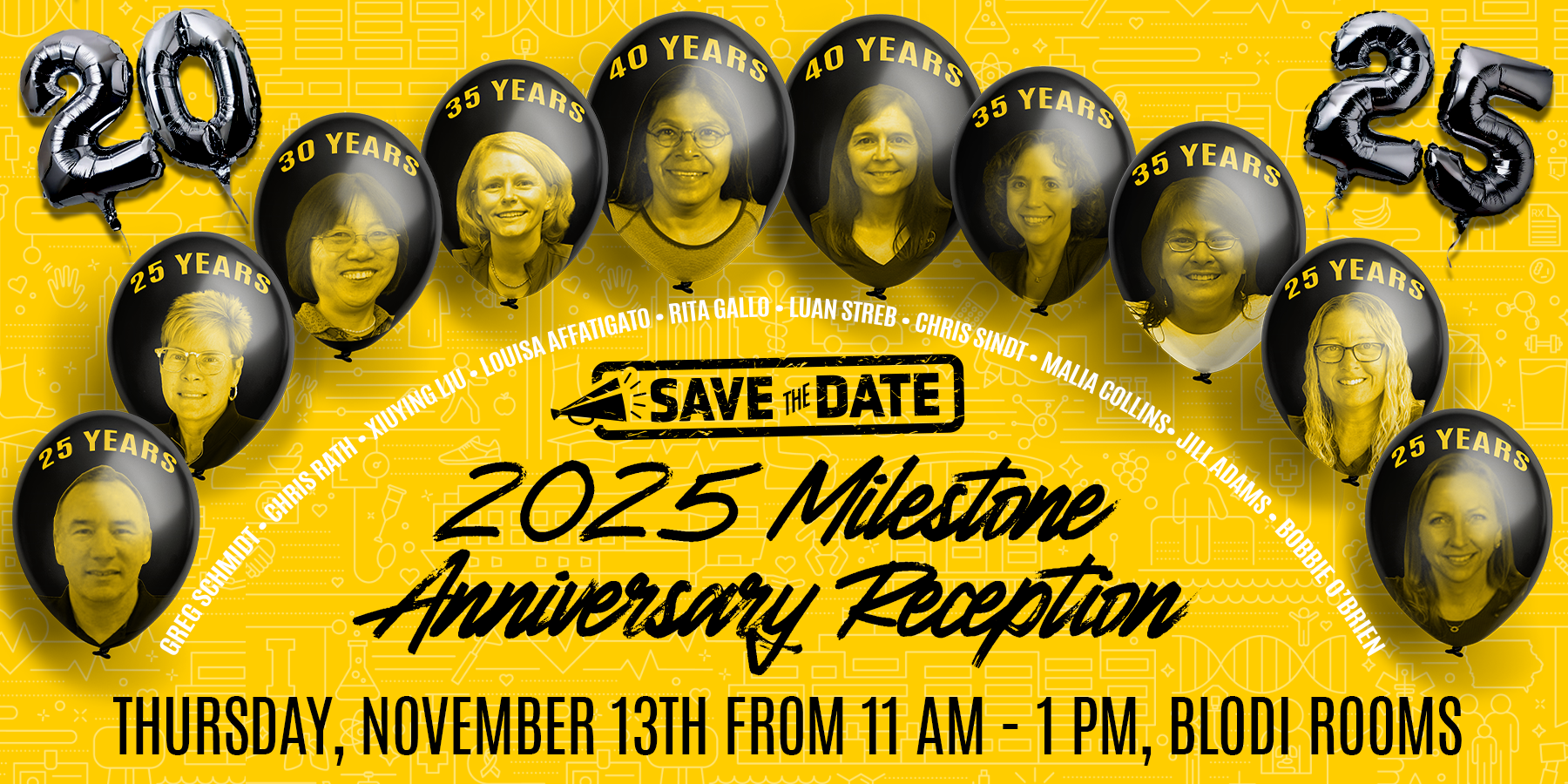 2025 Milestone Anniversary Reception save the date