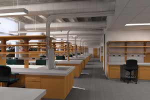 Computer simulation of laboratory space 