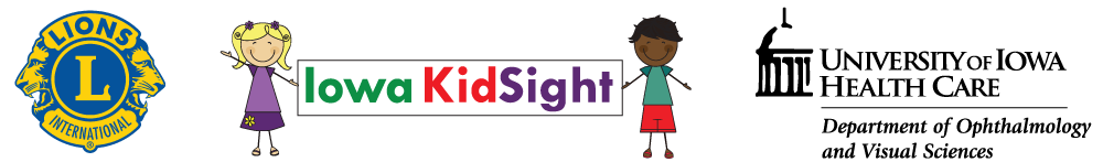 Lions International, Iowa KidSight, UIHC Ophthalmology Logos
