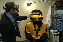 Herky gets his eyes examined